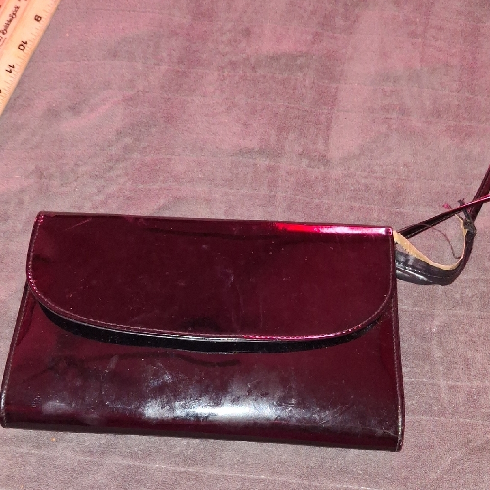 Glossy Burgundy Clutch